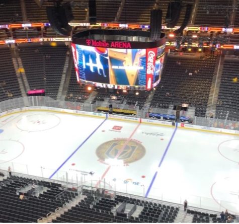 View from the press tier at T-Mobile Arena.