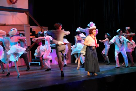 AROUND AND AROUND: The cast dances in LVAs performance of Anything Goes.