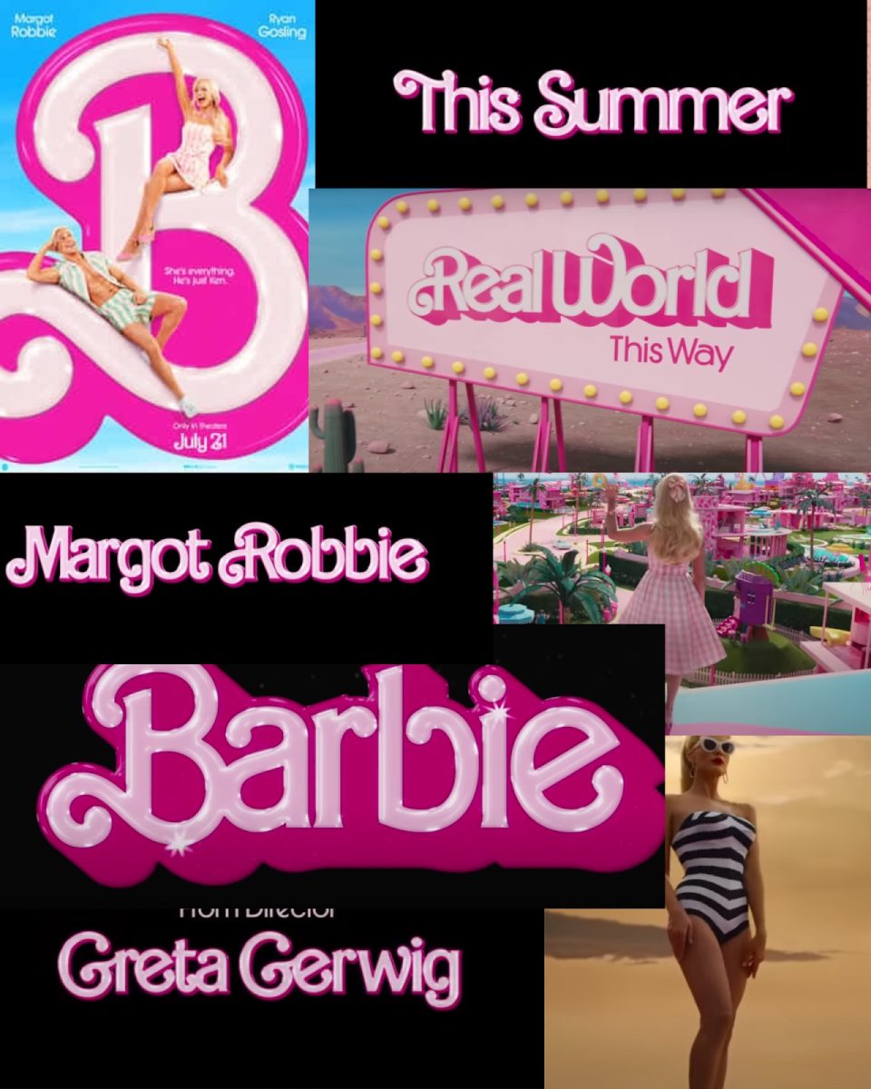 This collage of iconic moments from the Barbie Movie showcases woman empowerment and pushing the boundaries of femininity. 
