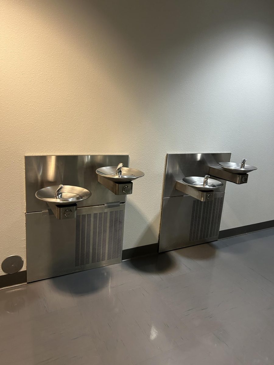 Two of the water fountains in the Lowden theater. 