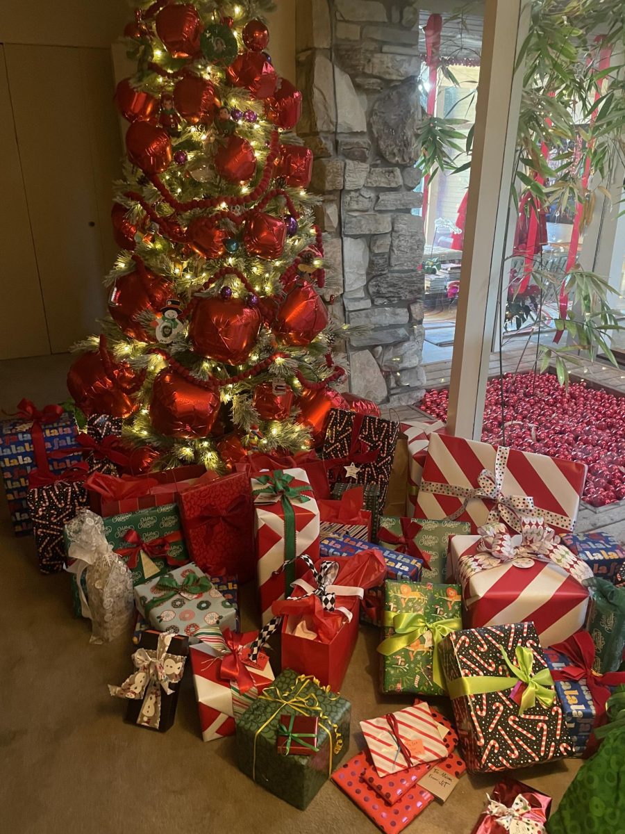 Before Christmas day my mom places all of the gifts near her own tree in her room. Then she can wrap all of the presents on Christmas eve.