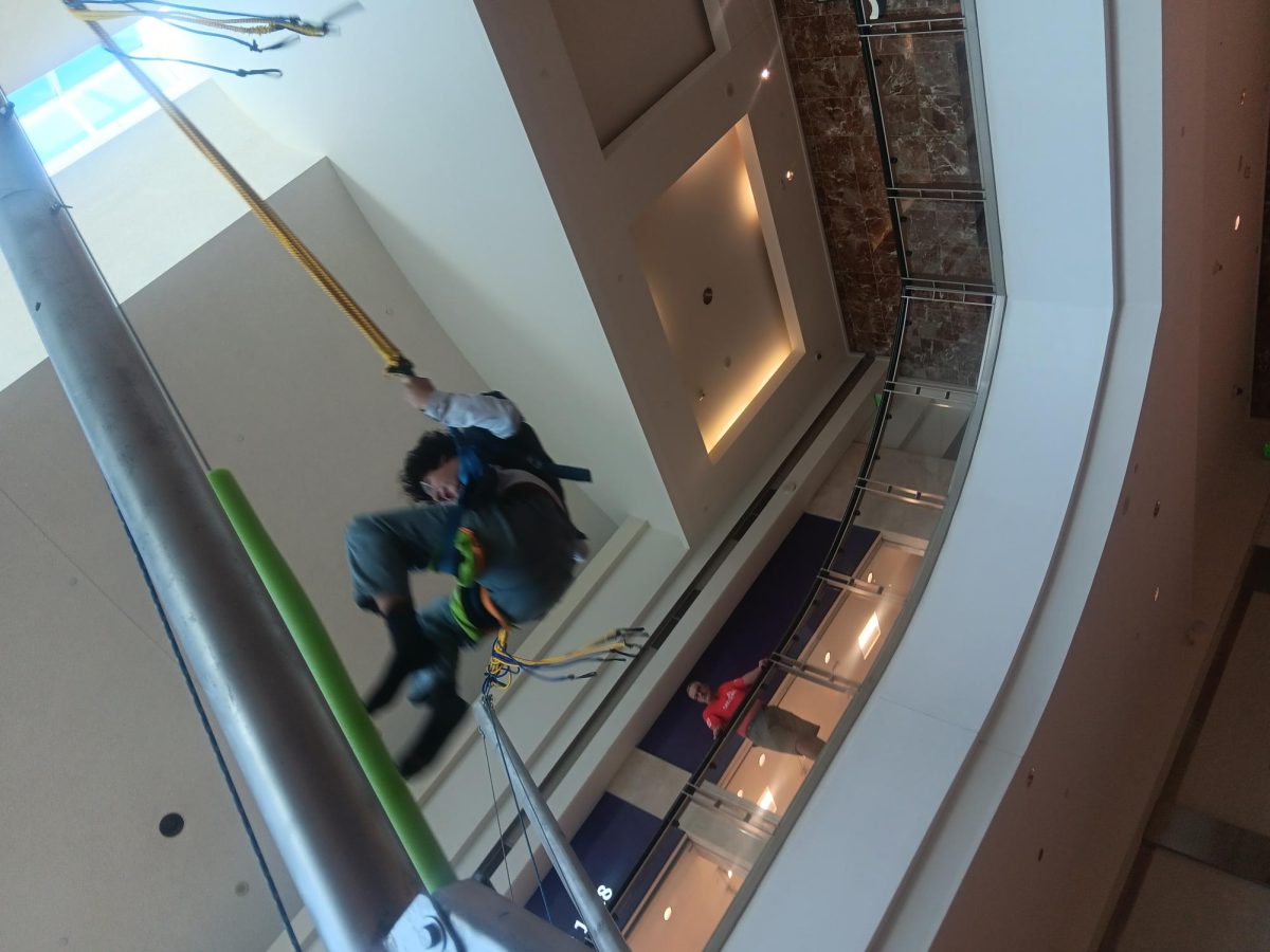 My friend, Isaac, bungee jumping