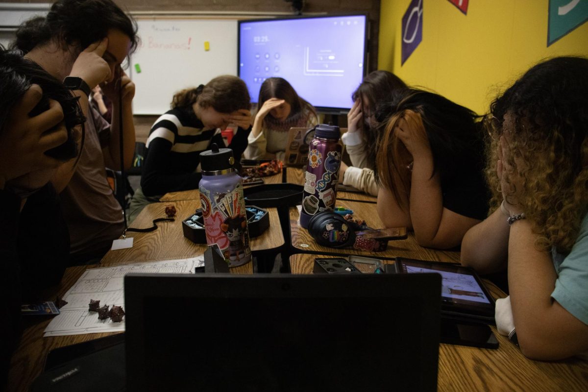 Uh oh! It looks like the DM of this table just rolled a natural 20 to hit a player. Shared moments of happiness, or in this case, anguish, bring the table together. Friendships are built here with a shared goal to motivate the party. Such is the magic of LVA’s Tabletop Games club.