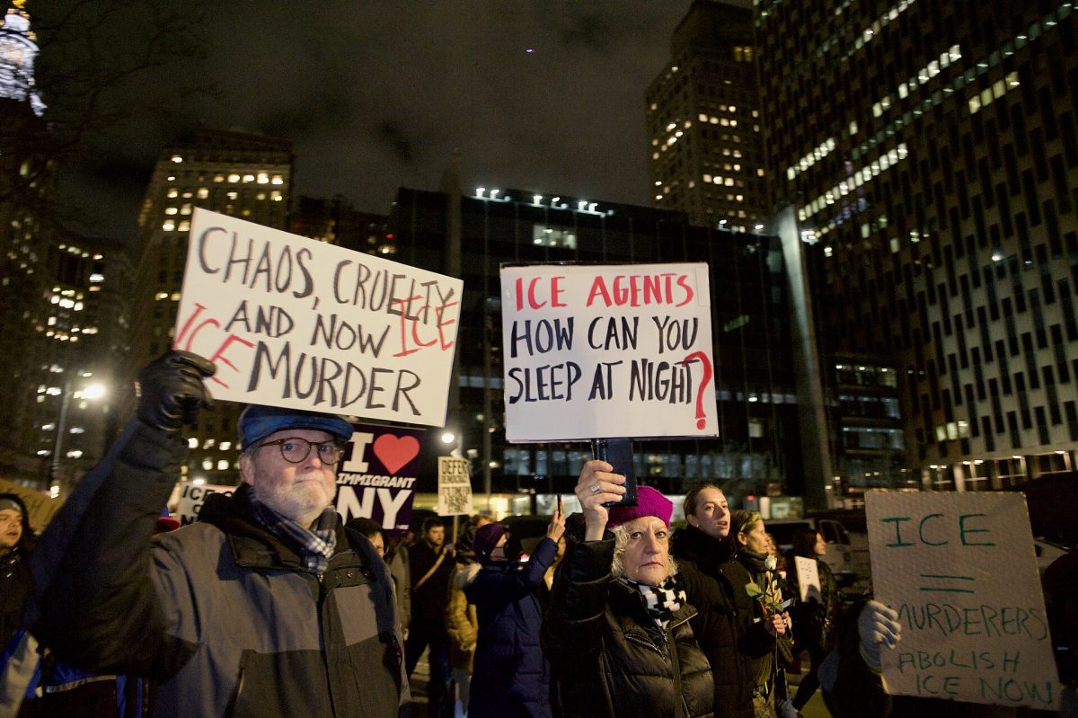 Foley Square Park protested against the killing of Renee Good. Wikimedia Commons.