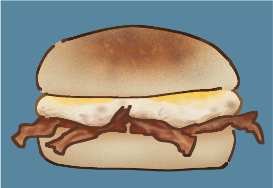 How to Draw and Render a Breakfast Sandwich